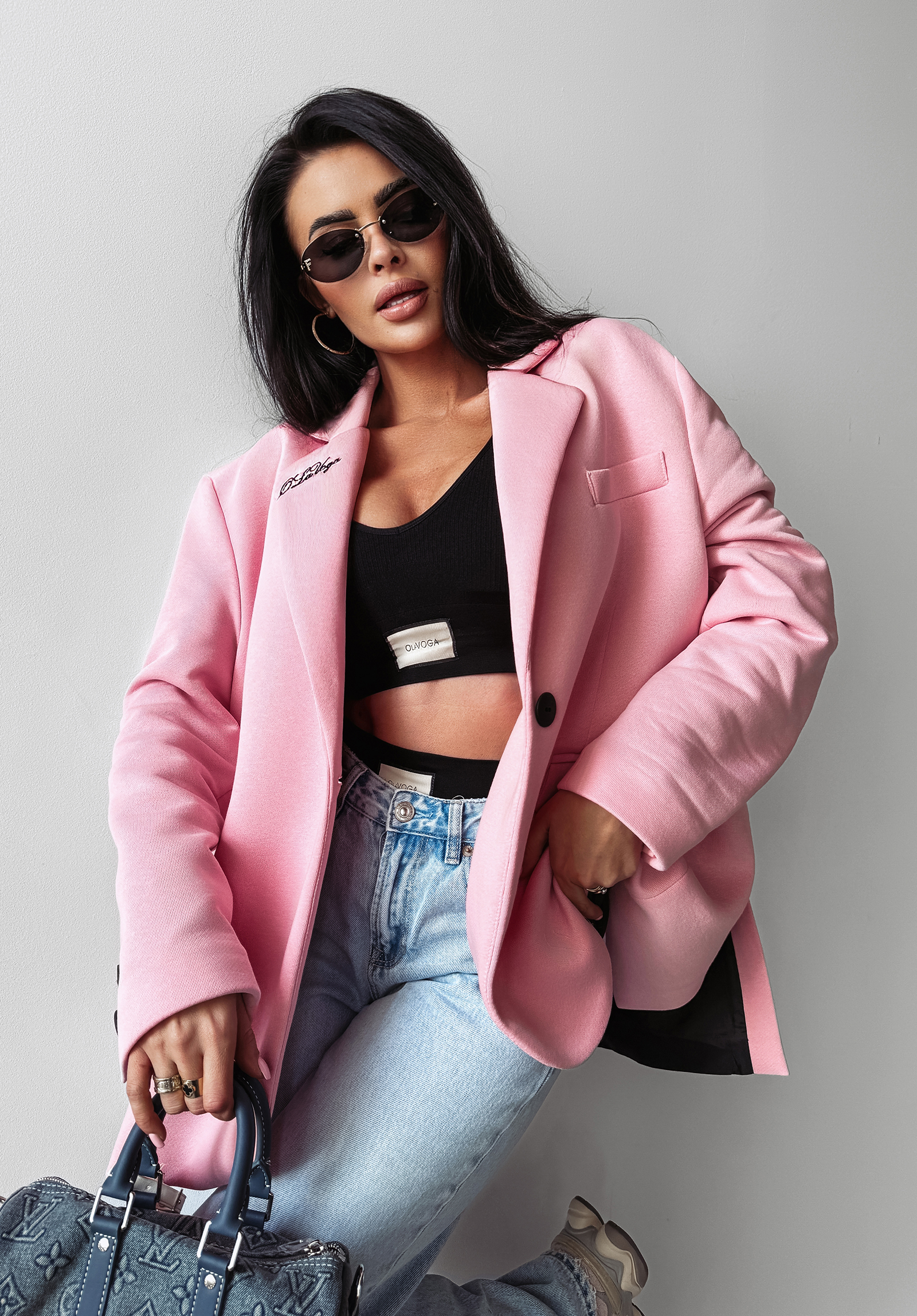 SAKKO 2025 MARYNARKA DAMSKA OLAVOGA Pudrowy róż