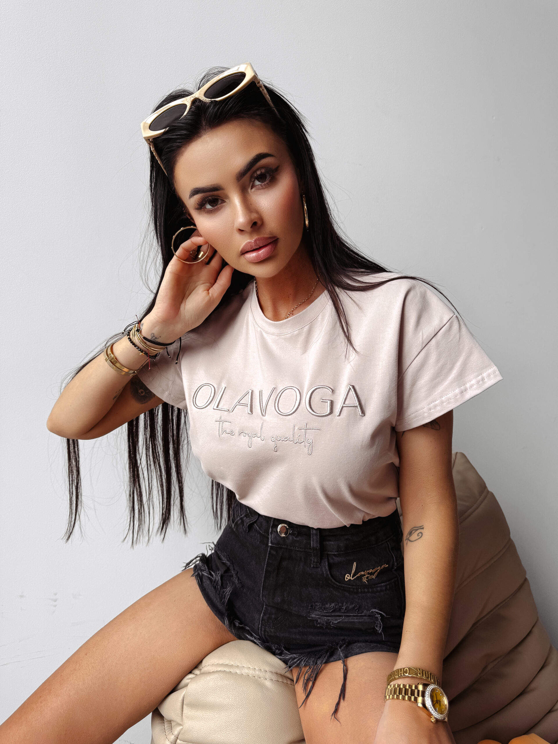HOLLYHOCK 2025 T-SHIRT DAMSKI OLAVOGA Beż - Image 3