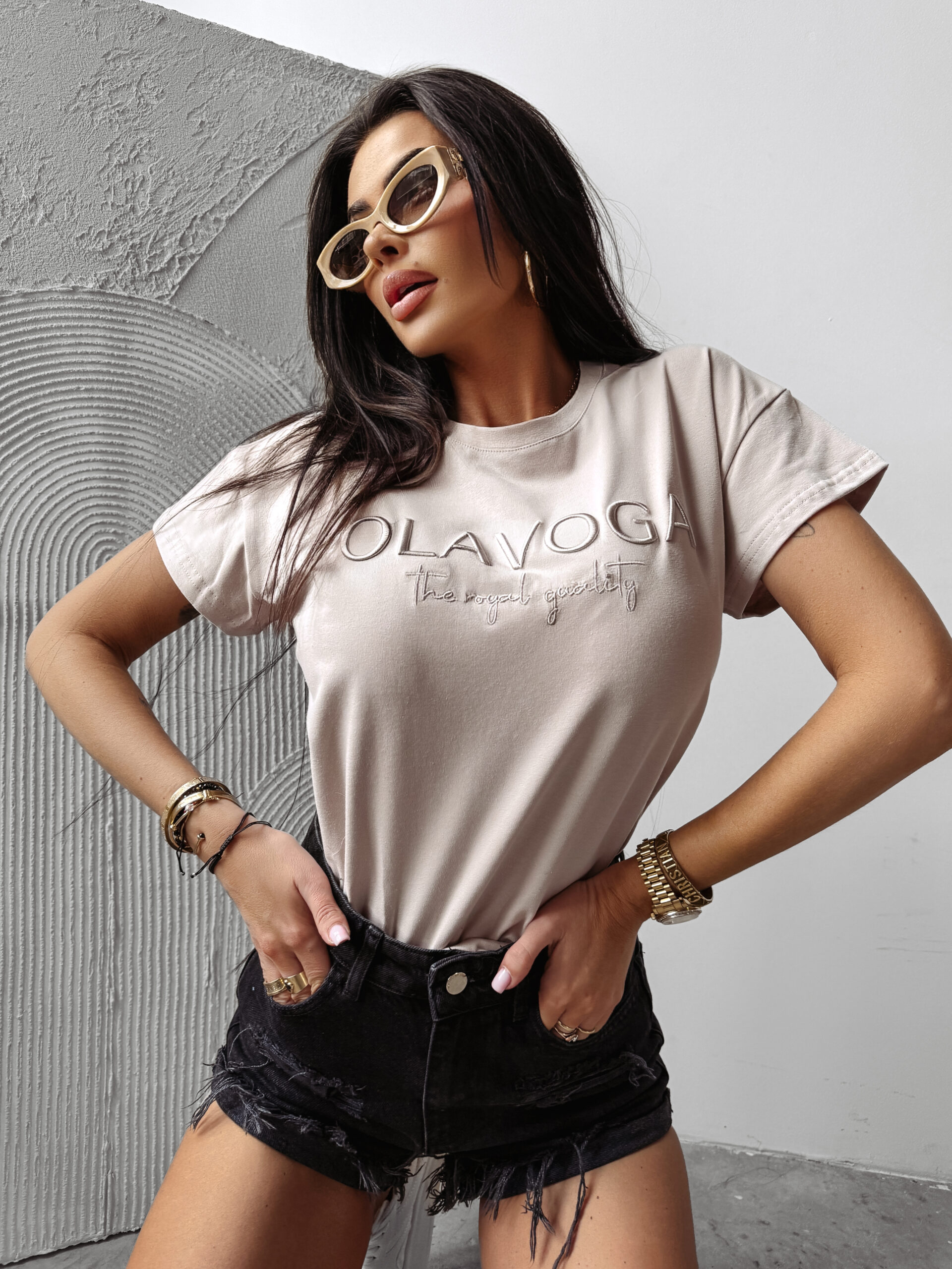HOLLYHOCK 2025 T-SHIRT DAMSKI OLAVOGA Beż - Image 2