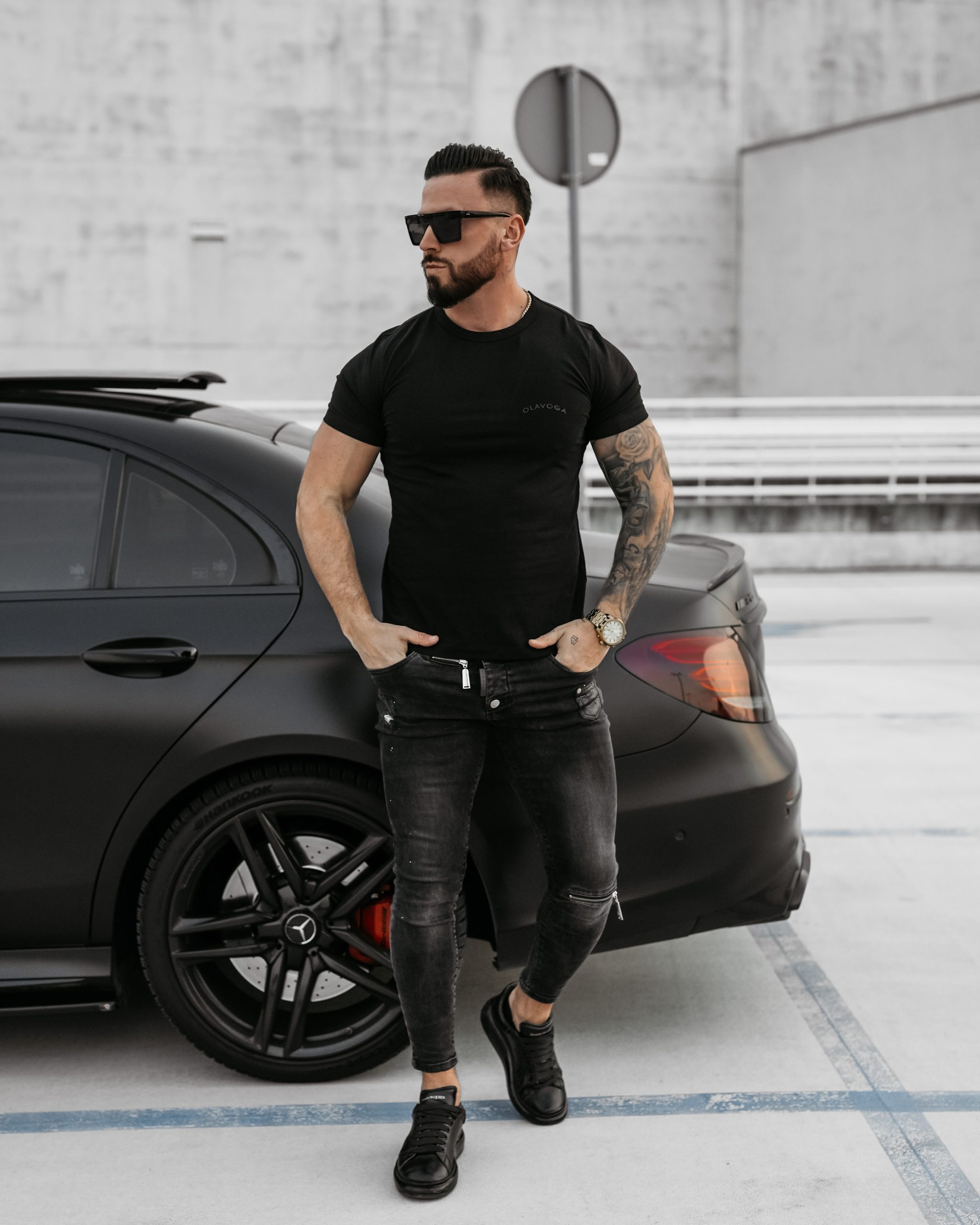 SWEET PEONY 2025 T-SHIRT MĘSKI OLAVOGA Czarny - obrazek 2