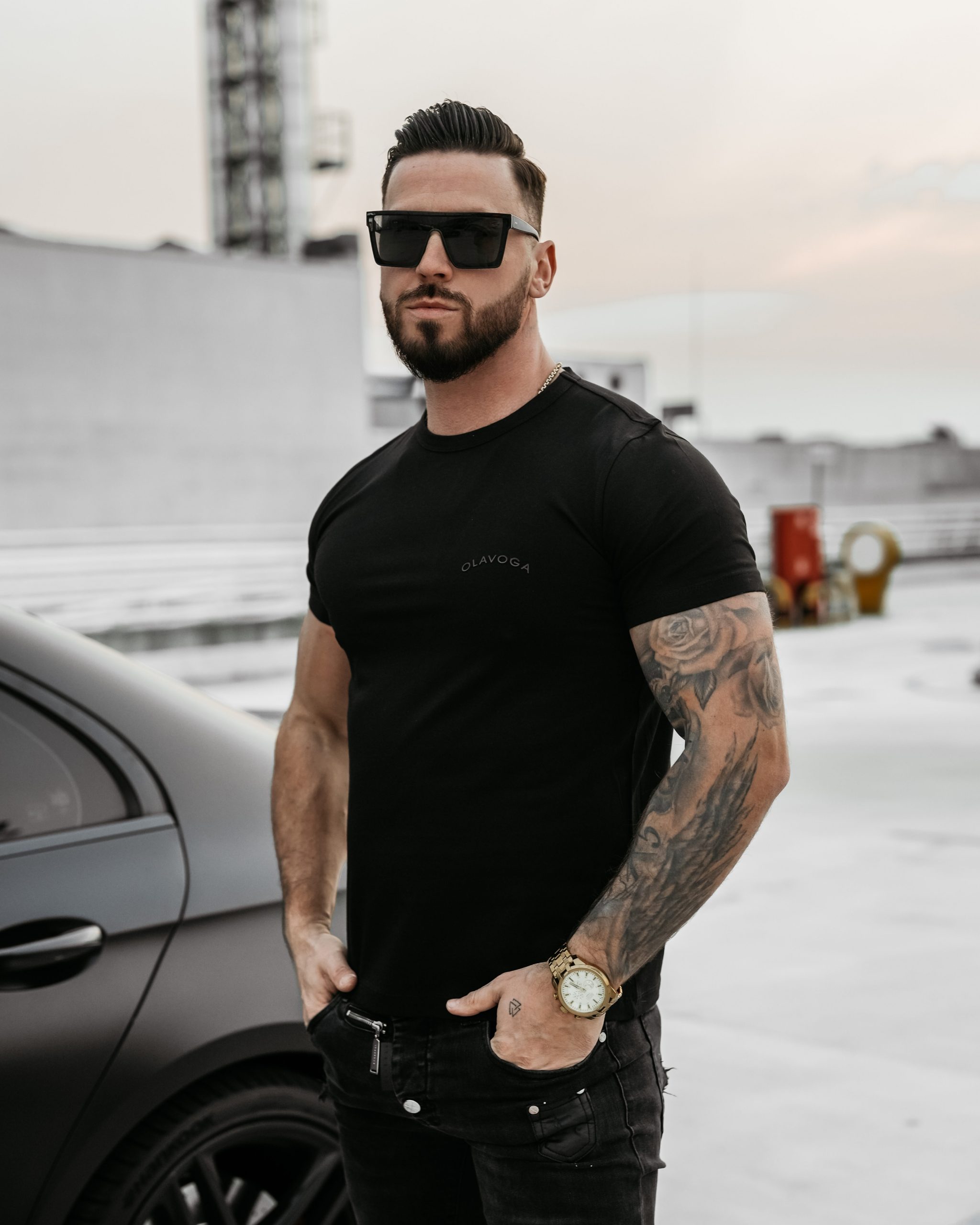 SWEET PEONY 2025 T-SHIRT MĘSKI OLAVOGA Czarny